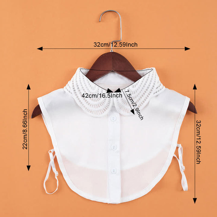 Women's Elegant Hollow Crochet Lace Detachable Round Fake Collar - image 5