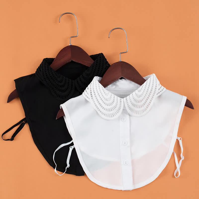 Women's Elegant Hollow Crochet Lace Detachable Round Fake Collar - image 6