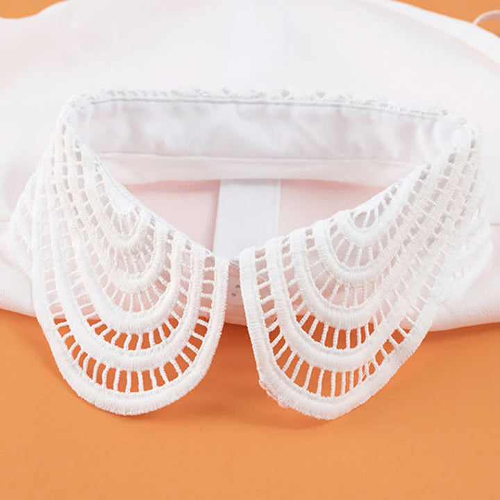 Women's Elegant Hollow Crochet Lace Detachable Round Fake Collar - image 3