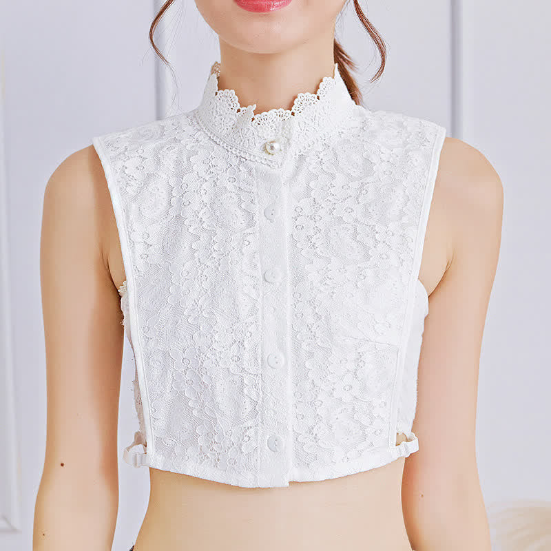 Women's Victorian Full Floral Lace Detachable Stand Up Fake Collar - image 4