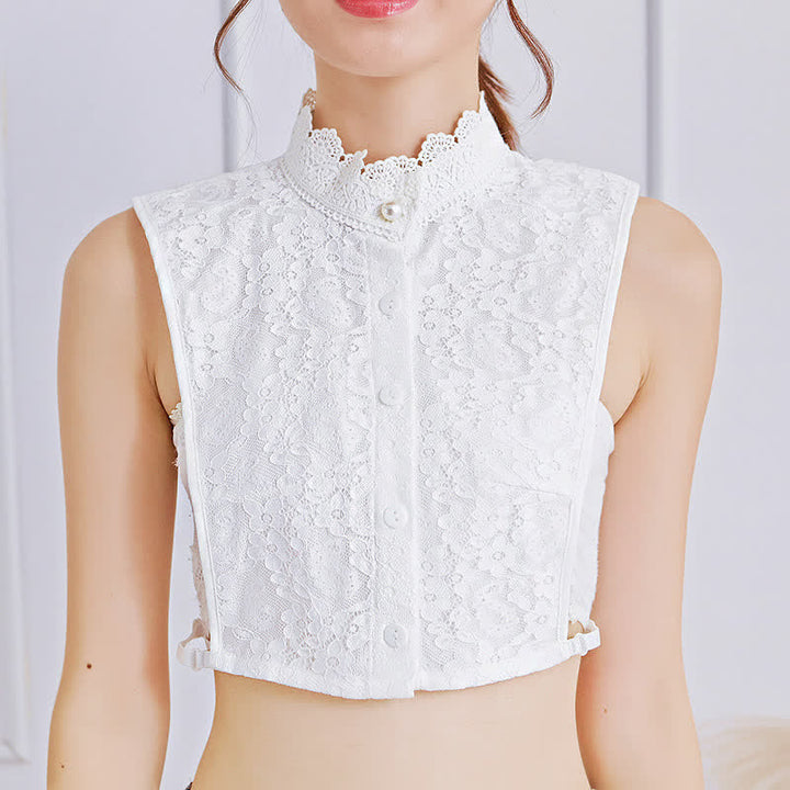 Women's Victorian Full Floral Lace Detachable Stand Up Fake Collar - image 4