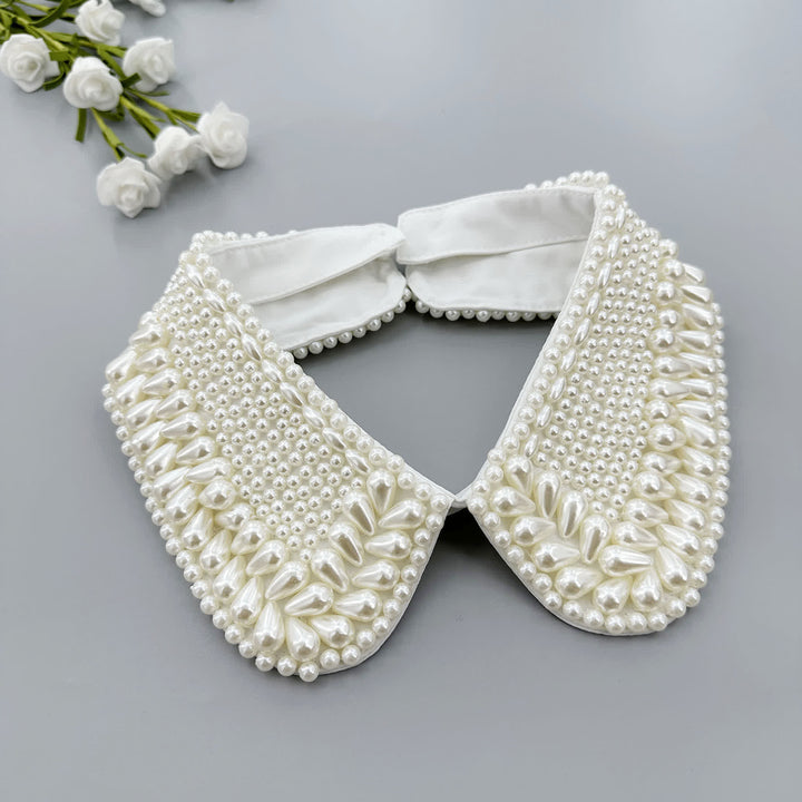 Women's Glossy Beaded Detachable Fake Collar - image 6
