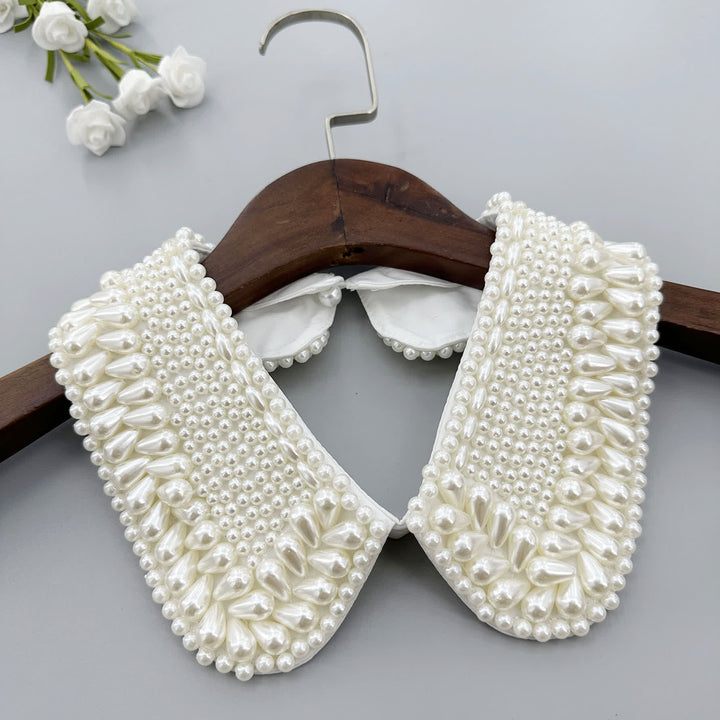 Women's Glossy Beaded Detachable Fake Collar - image 5