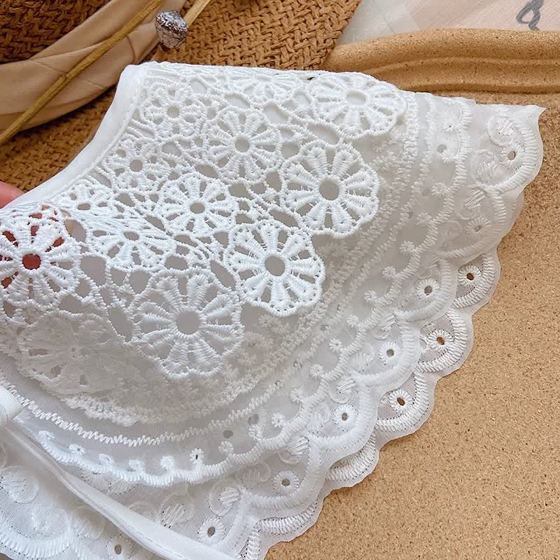 Women's White Crochet Lace Capelet Detachable Fake Collar - image 4
