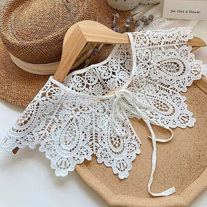 Women's White Crochet Lace Capelet Detachable Fake Collar - Style #1 - One Size - image 1
