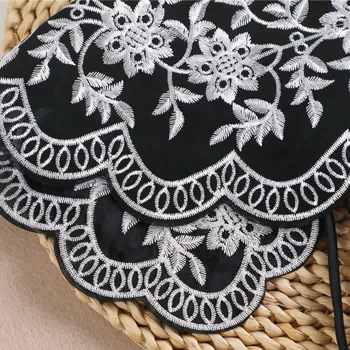 Women's Vintage Floral Embroidered Shawl Fake Collar Cape - image 5