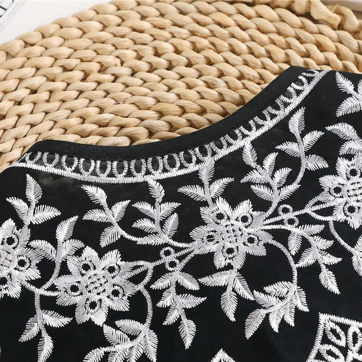 Women's Vintage Floral Embroidered Shawl Fake Collar Cape - image 4