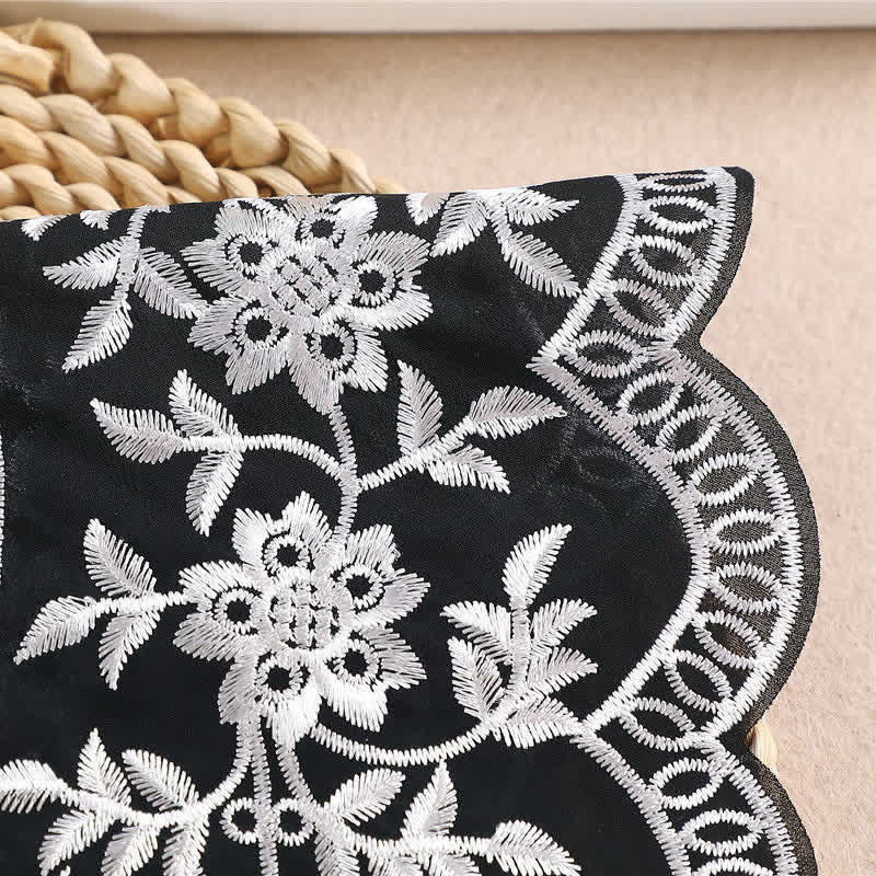 Women's Vintage Floral Embroidered Shawl Fake Collar Cape - image 7