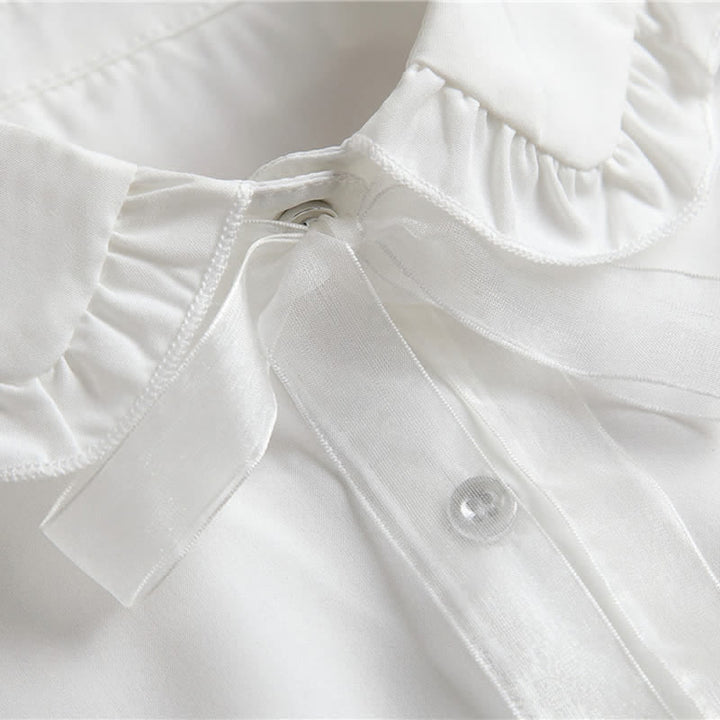Women's Ruffled Detachable Fake Collar With Bow Knot - image 5