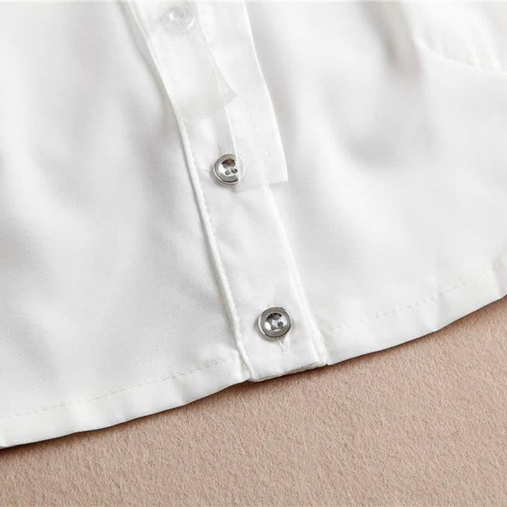 Women's Ruffled Detachable Fake Collar With Bow Knot - image 6