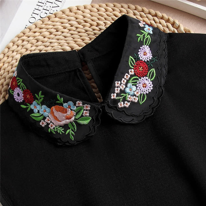 Women's Colorful Floral Embroidered Double-Layered Fake Collar - image 8