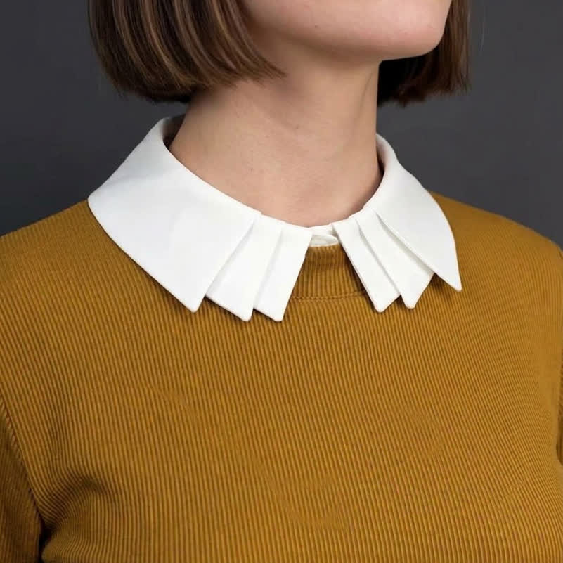 Effortless Multi-Layered Pleated Fake Collar - image 0