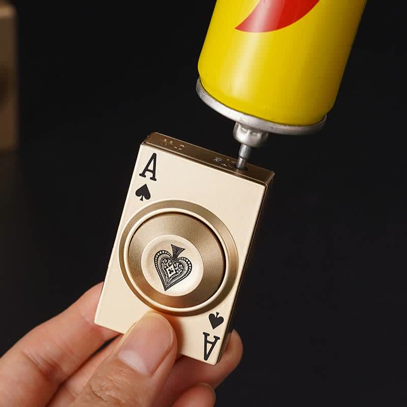Cool Spinning Royal Ace Poker Fidget Butane Lighter With LED Light - image 6
