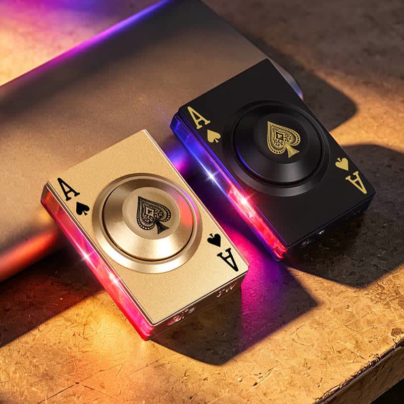 Cool Spinning Royal Ace Poker Fidget Butane Lighter With LED Light - image 8