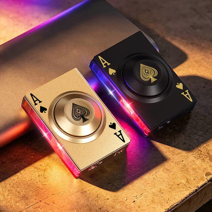 Cool Spinning Royal Ace Poker Fidget Butane Lighter With LED Light - image 8