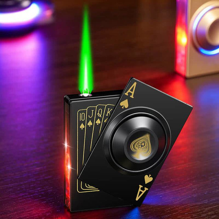 Cool Spinning Royal Ace Poker Fidget Butane Lighter With LED Light - image 10