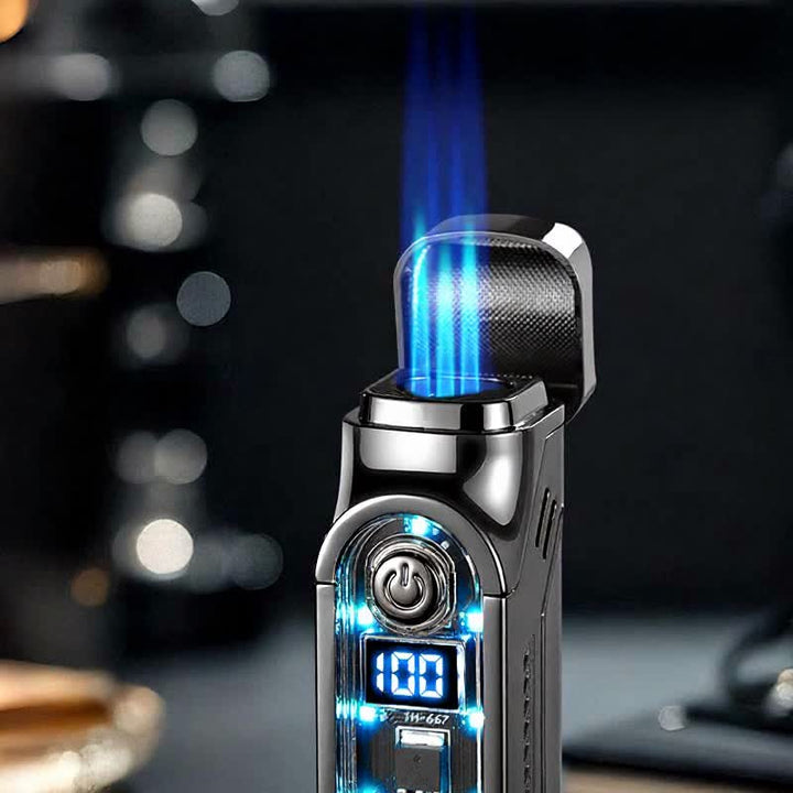 Triple Jet Torch Cigar Lighter With Digital Power Display & Cigar Punch - image 9
