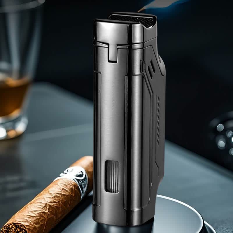 Triple Jet Torch Cigar Lighter With Digital Power Display & Cigar Punch - image 5