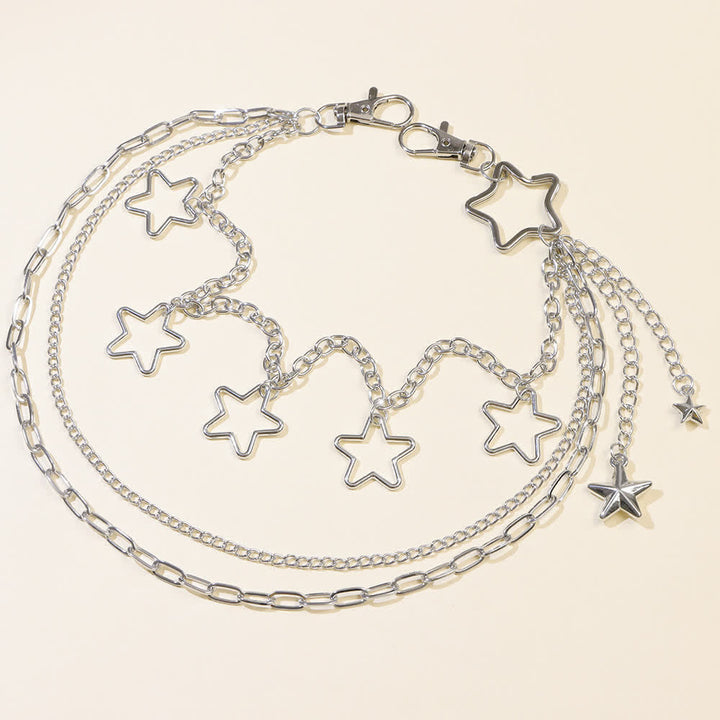 Multi-layer Star & Moon Streetwear Statement Pants Chain - image 4