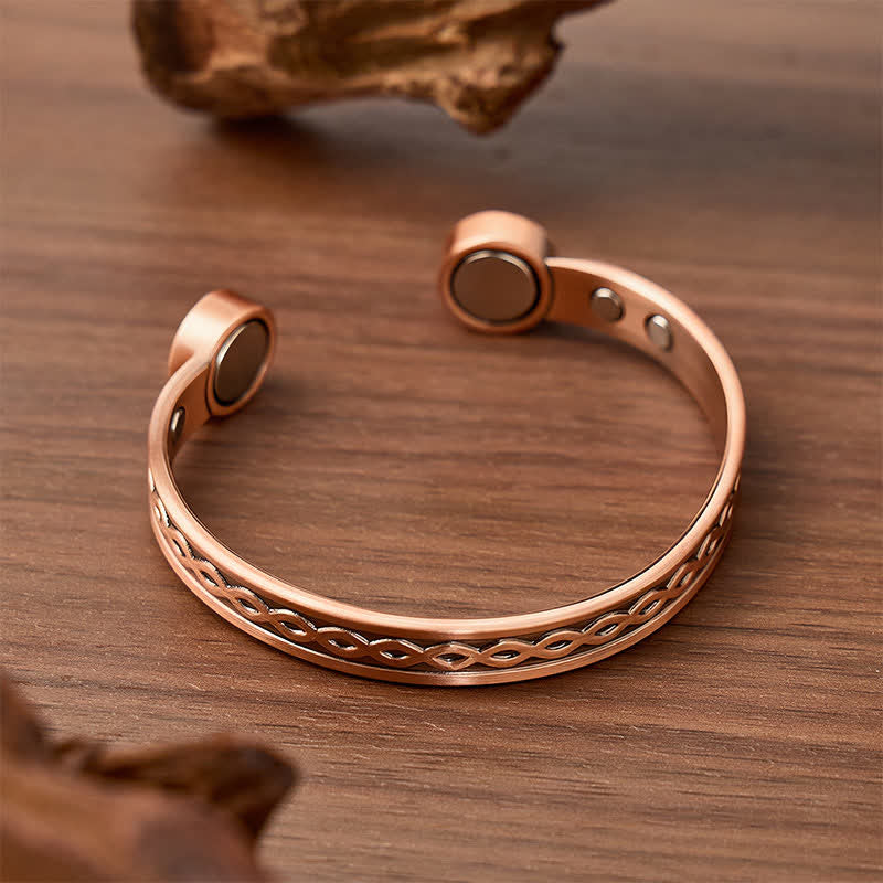 Slim Copper Infinity Braid Cuff Magnetic Bracelet - image 3