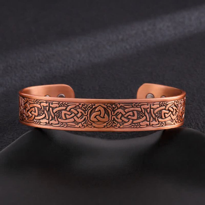 Celtic Knots Tree Of Life Adjustable Cuff Copper Magnetic Bracelet - Style #7 - image 9
