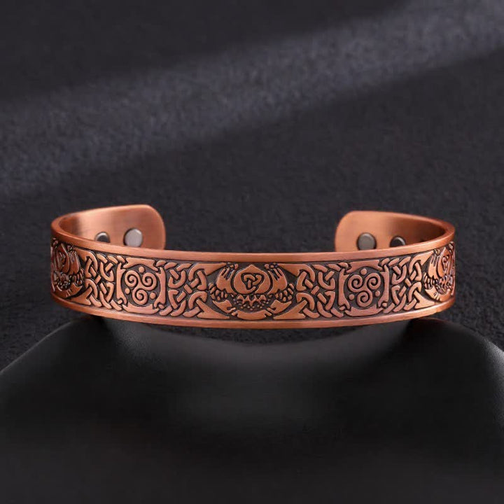 Celtic Knots Tree Of Life Adjustable Cuff Copper Magnetic Bracelet - Style #4 - image 6