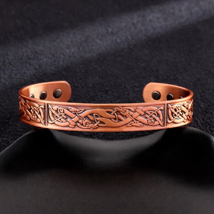 Celtic Knots Tree Of Life Adjustable Cuff Copper Magnetic Bracelet - Style #10 - image 12