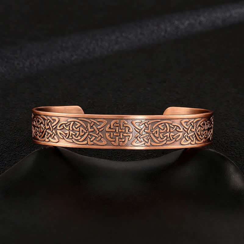 Celtic Knots Tree Of Life Adjustable Cuff Copper Magnetic Bracelet - Style #12 - image 14