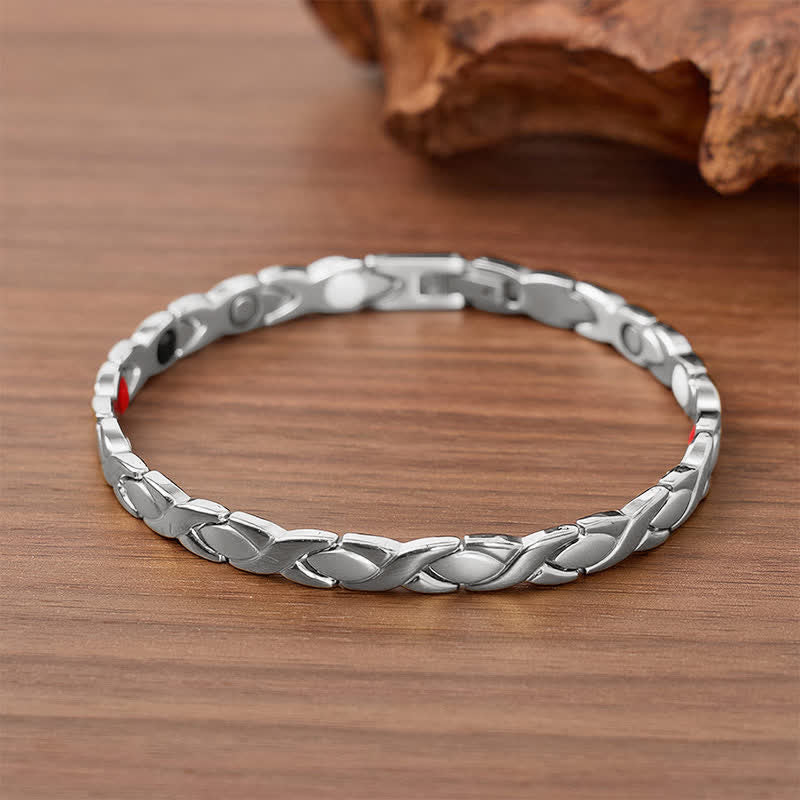 Modern Puzzle Design Magnetic Chain Bracelet With Link Removal Tool - Silver - image 6