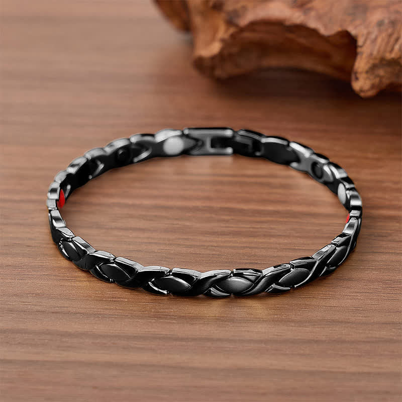 Modern Puzzle Design Magnetic Chain Bracelet With Link Removal Tool - Black - image 4