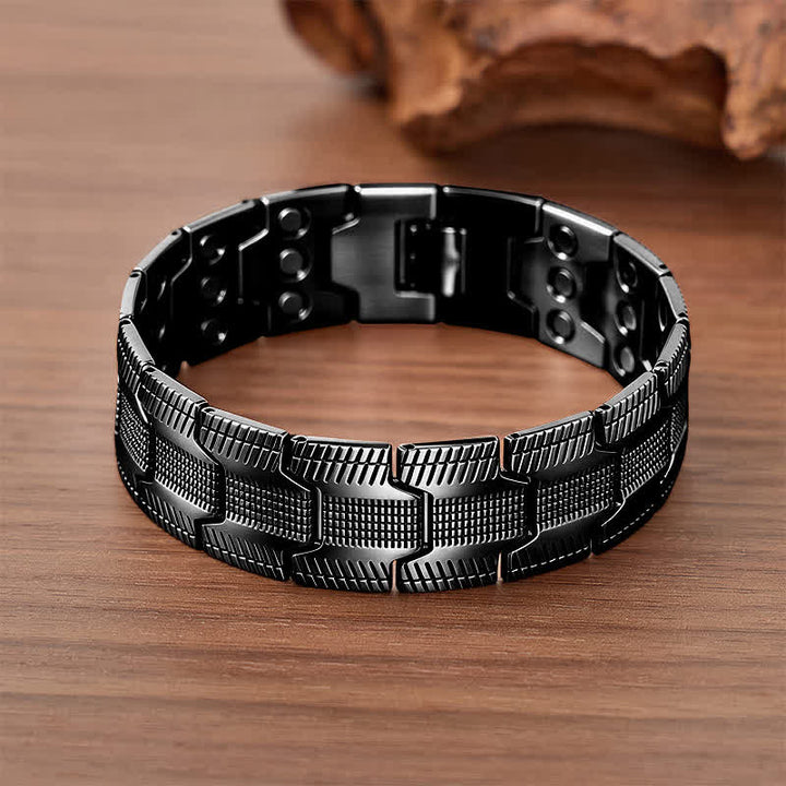 Vintage Arrow Pattern Link Magnetic Chain Bracelet With Link Removal Tool - Black - image 6