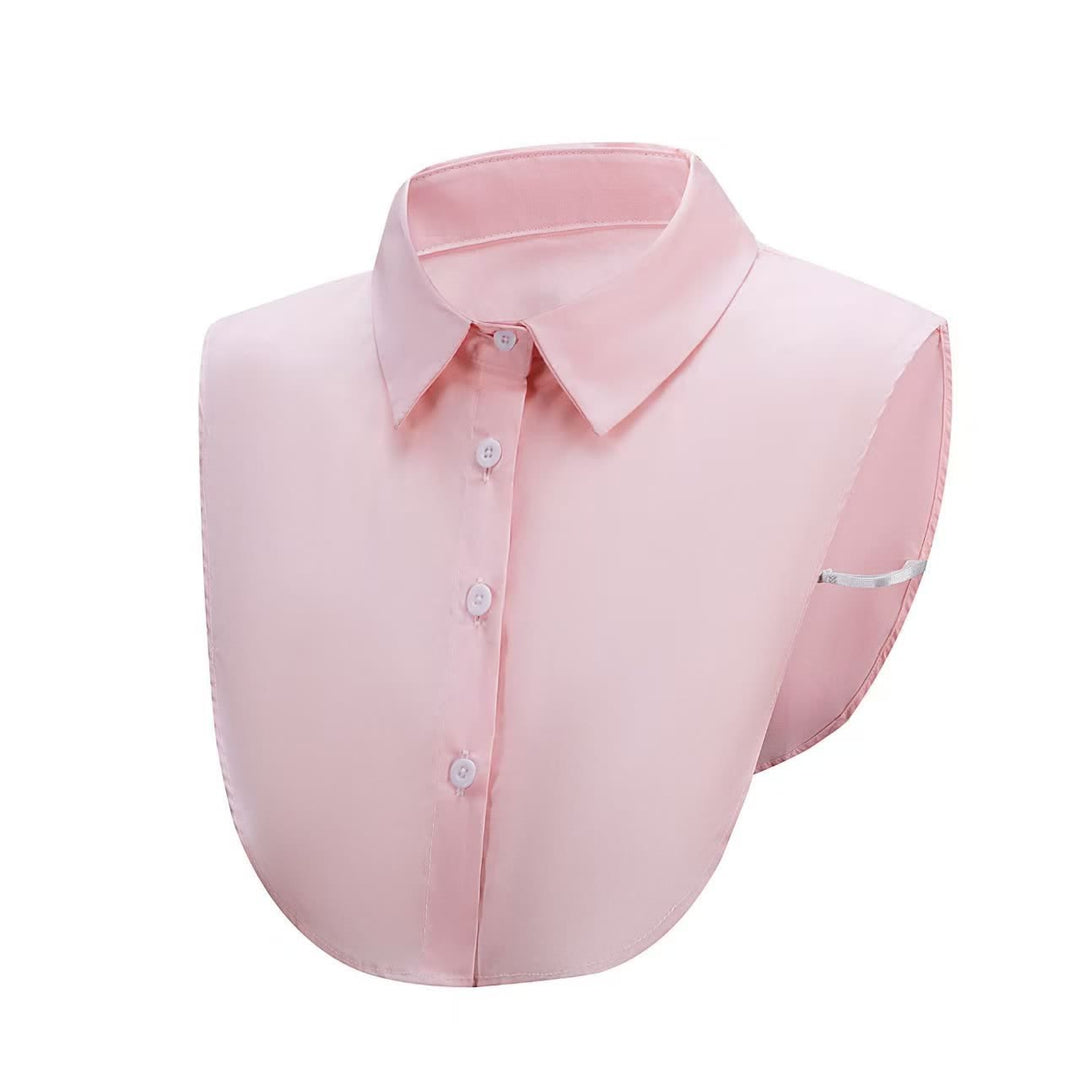 Wash Denim Detachable Layering Half Shirt Fake Collar - Pink - One Size - image 5