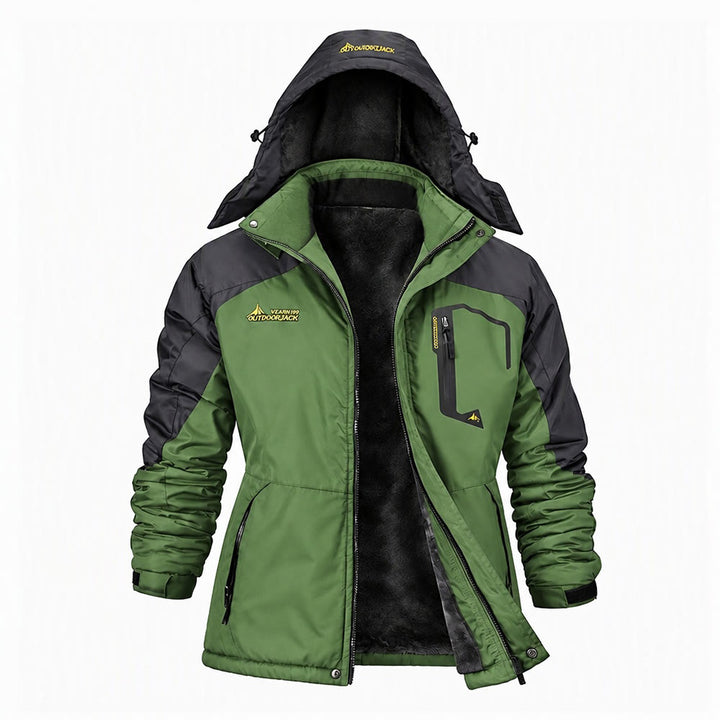 Men's Outdoor Fleece-Lined Winter Jacket - Green - 6XL - image 4
