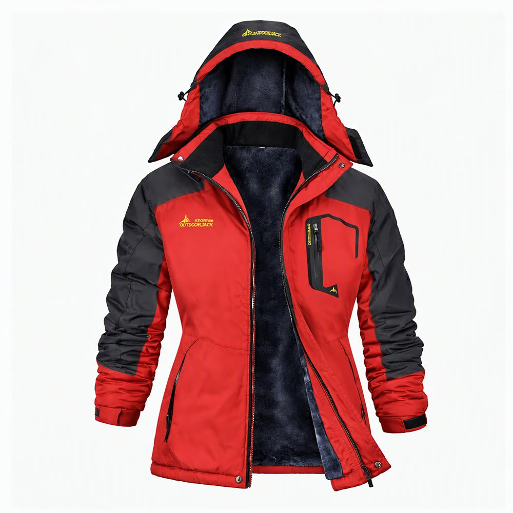Men's Outdoor Fleece-Lined Winter Jacket - Red - 6XL - image 3