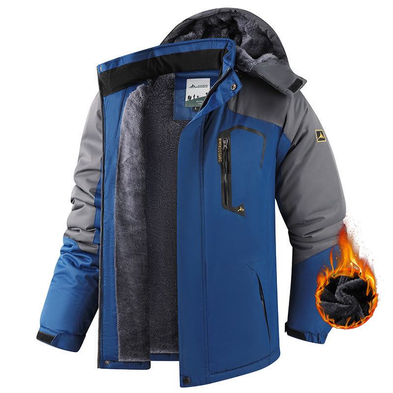 Men's Outdoor Fleece-Lined Winter Jacket - Blue - 6XL - image 11
