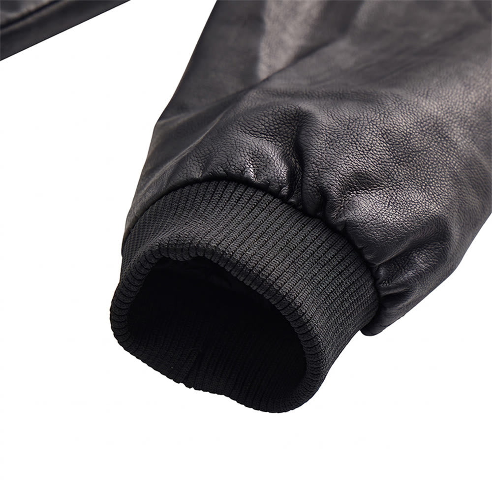 Rugged Hooded Pu Leather Biker Coat For Men - image 4