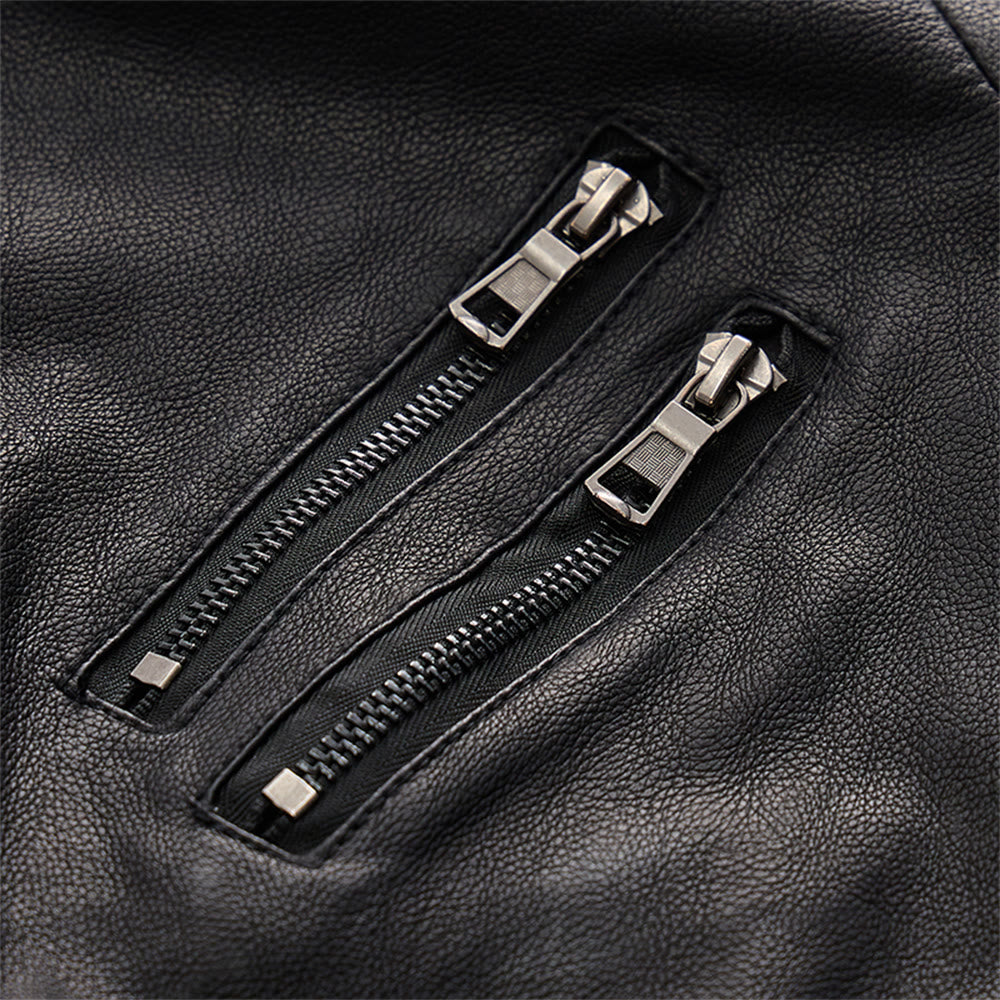 Rugged Hooded Pu Leather Biker Coat For Men - image 8