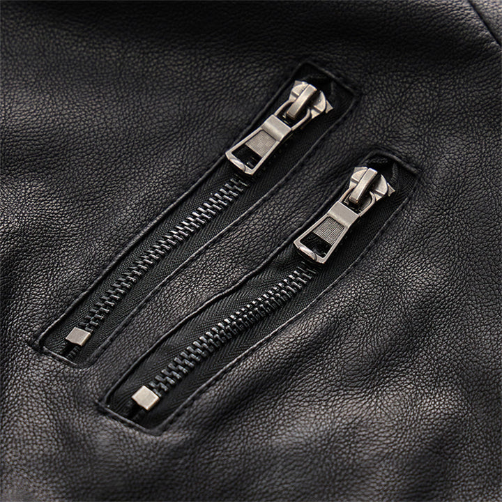 Rugged Hooded Pu Leather Biker Coat For Men - image 8