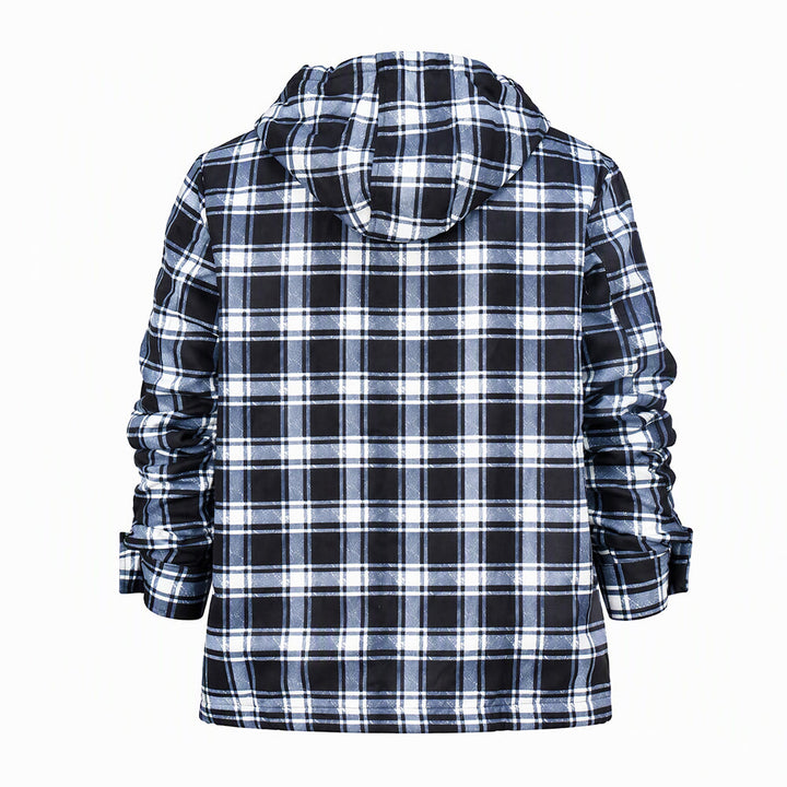 Men's Plaid Fleece-lined Hooded Shirt Jacket - image 14