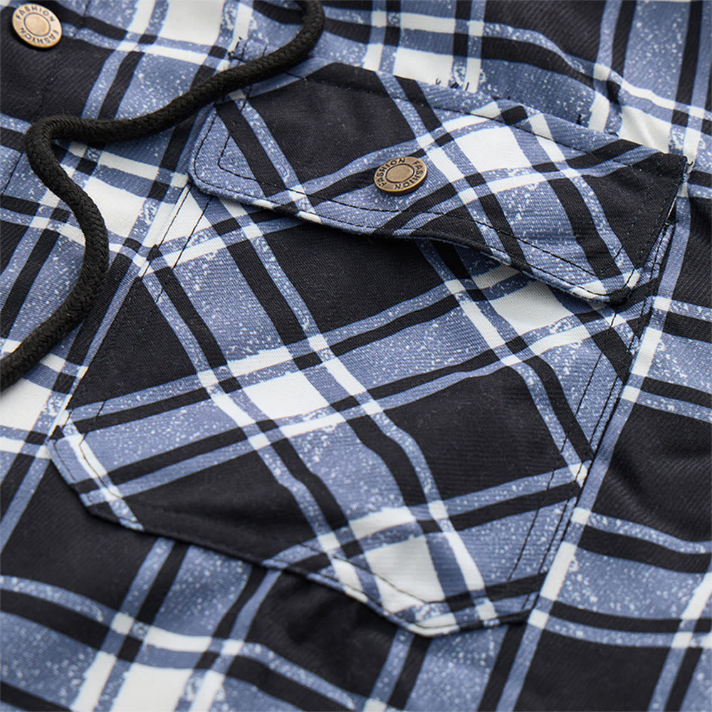 Men's Plaid Fleece-lined Hooded Shirt Jacket - image 12