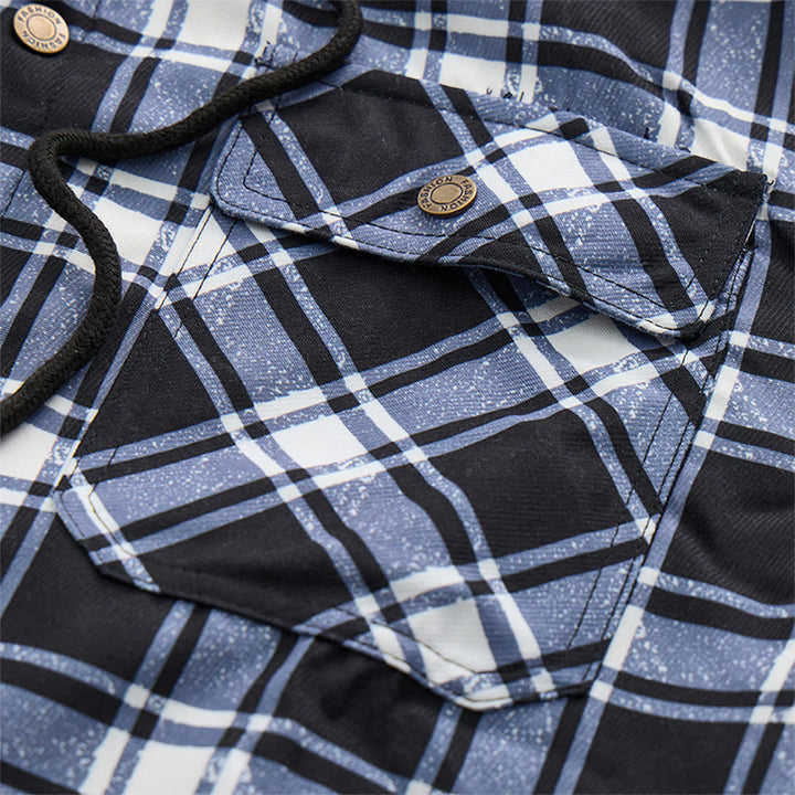 Men's Plaid Fleece-lined Hooded Shirt Jacket - image 12