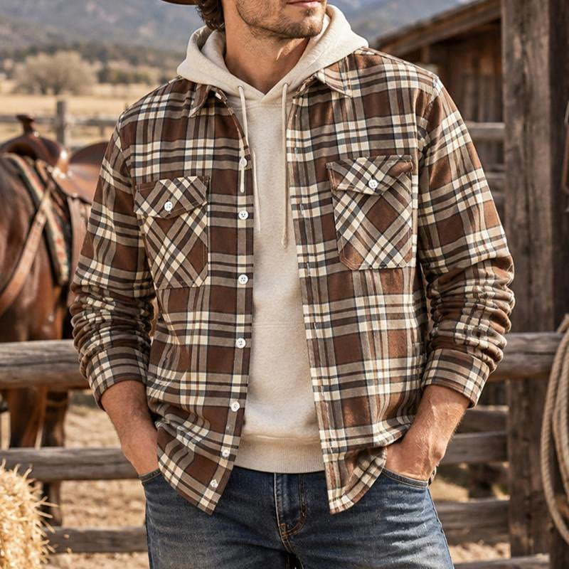 Men's Plaid Fleece-lined Shirt Jacket - image 0