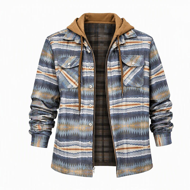 Men's Hooded Plaid Quilted Shirt Jacket - Style#7 - 4XL - image 8