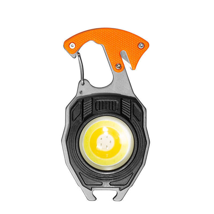 6-in-1 Multitool Electric Lighter Keychain With Rechargeable Work Light - Orange - image 0