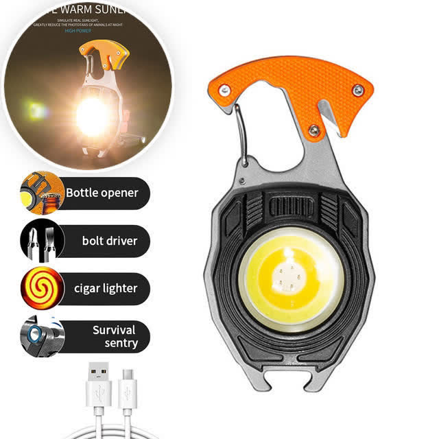 6-in-1 Multitool Electric Lighter Keychain With Rechargeable Work Light - image 1