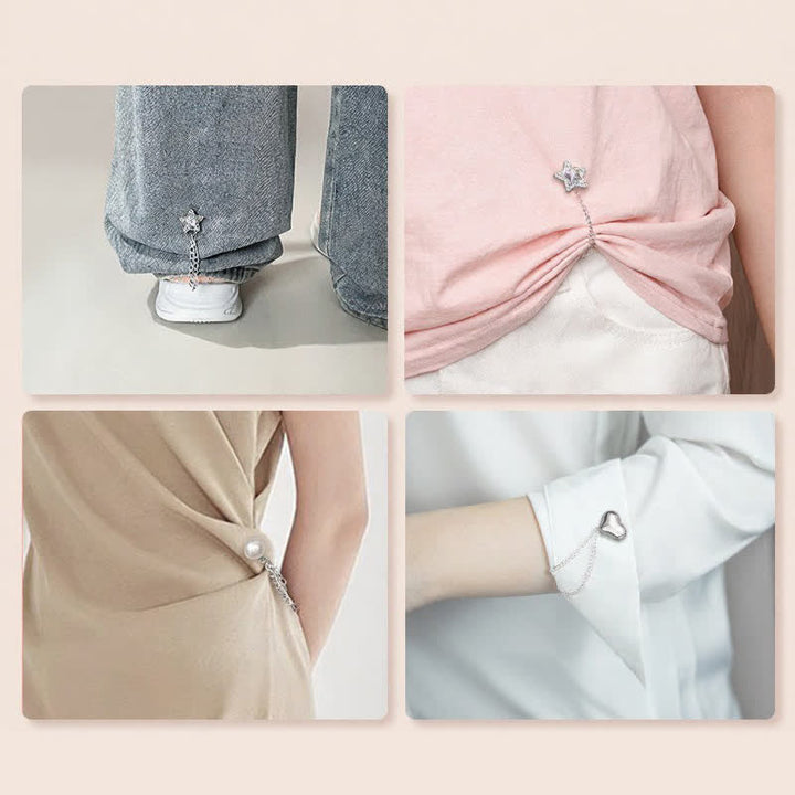 1 Pairs Adjustable Jean Hem Chain Buckle Pins Pant Cuff Clips - image 5