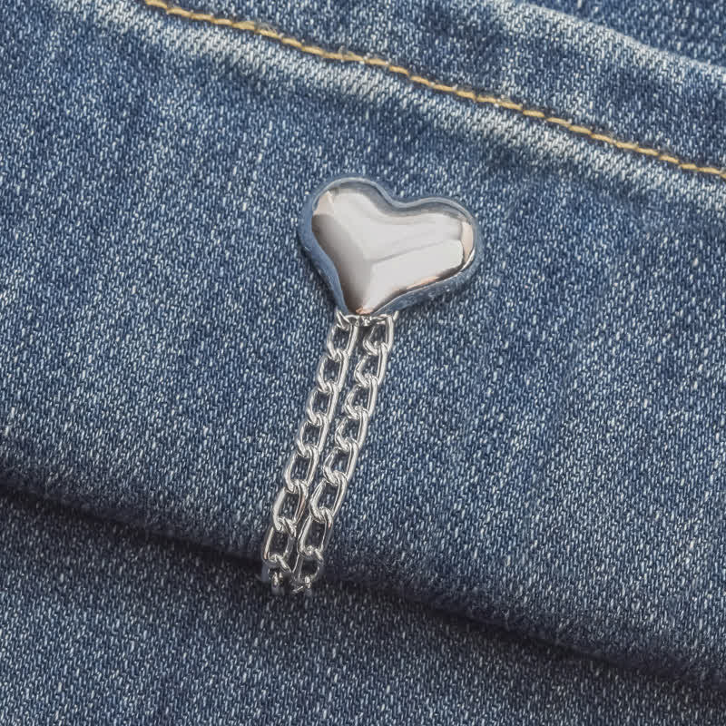 1 Pairs Adjustable Jean Hem Chain Buckle Pins Pant Cuff Clips - Heart - image 9