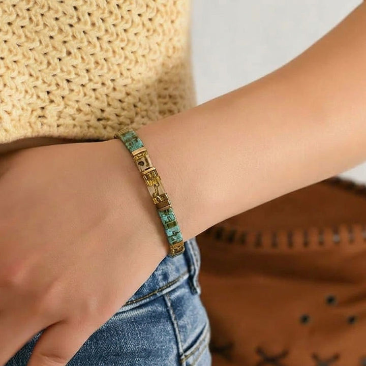 Vintage Coastal Tila Bead Bracelet - image 2