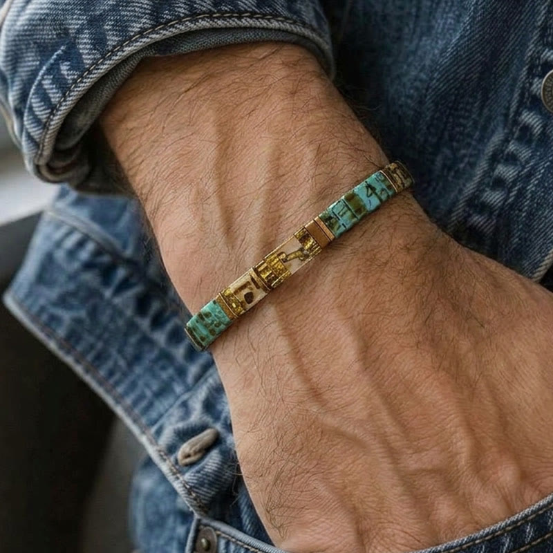 Vintage Coastal Tila Bead Bracelet - image 1