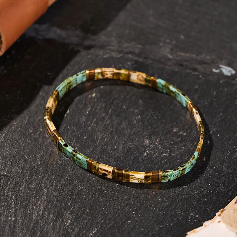 Vintage Coastal Tila Bead Bracelet - image 0